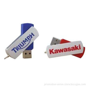 New Swivel USB Flash Drive from 64MB to 64GB Capacity with Logo Imprinting
